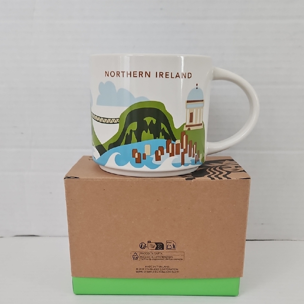 Starbucks Northern Ireland NWT Green Blue Scenic Design Coffee Tea Mug